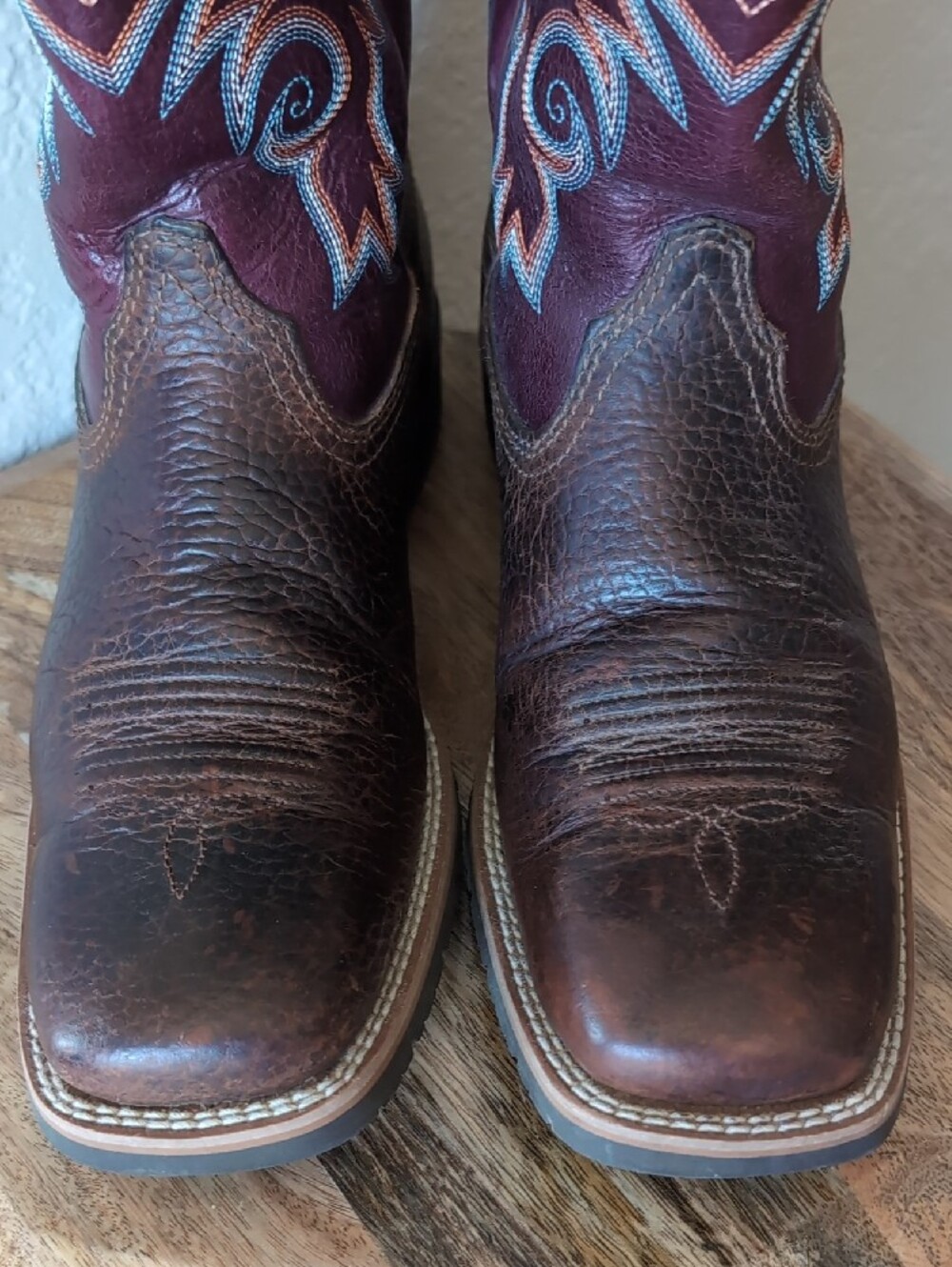 Ariat Burgundy Western Cowgirl Boots - Picture 8 of 15